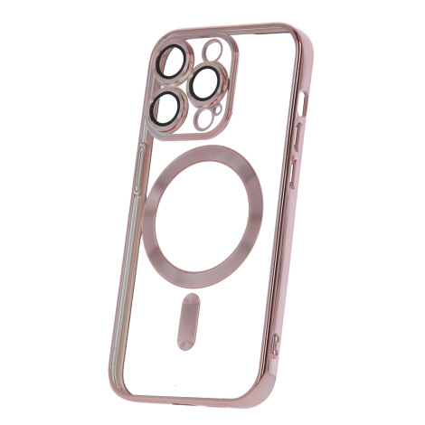 Coque Transparente iPhone 13 Magsafe avec bords colorés (rose) - Coque -telephone.fr