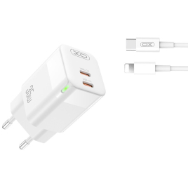 XO CHARGEUR 35W CHARGE ULTRA RAPIDE 2 USB C+CABLE USB C/LIGHTNING 