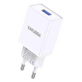 CHARGEUR MURAL 1X USB 2,4A CHARGE RAPIDE KAKUSIGA KSC-757 NOIR