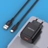 CHARGEUR USB + CABLE TYPE C FAST CHARGE 18W KAKUSIGA