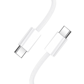 DATA CABLE TYPE C TO TYPE C 60W RENFORCE BWOO X282C BLANC