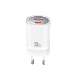 CHARGEUR 30W CHARGE RAPIDE 1XUSB-C + USB-C CABLE XO CE06 BLANC