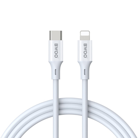 CABLE USB-C TO LIGHTNING 27W BWOO X283 BLANC