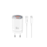 CHARGEUR 30W CHARGE RAPIDE 1XUSB-C + USB-C CABLE XO CE21 BLANC