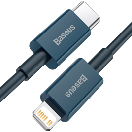 BASEUS DATA CABLE C VERS LIGHTNING BLEU 1M