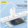 Foneng Chargeur mural EU42 GaN - USB + Type C - PD 20W 3A avec câble Type C vers Type C blanc