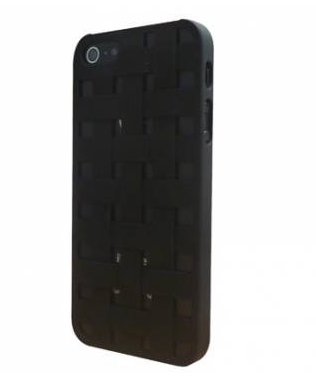COQUE ARRIERE RIGIDE STAX TRESSEE NOIR POUR IPHONE 5/5S/SE SOUS BOITE BLISTER