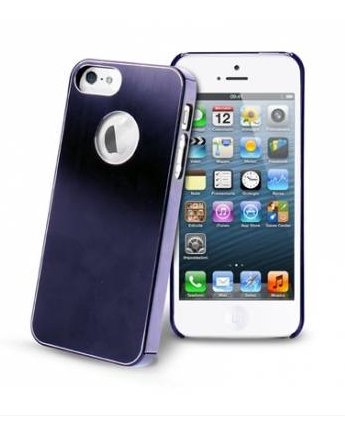 COQUE ARRIERE RIGIDE STAX METALIQUE BLEUE POUR IPHONE 5/5S/SE SOUS BOITE BLISTER