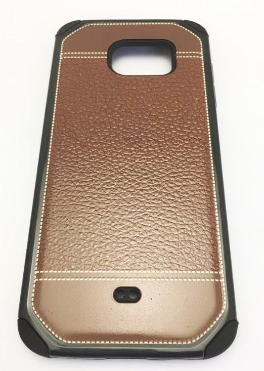 COQUE ARRIERE SAMSUNG GALAXY S7 EGDGE  RENFORCEE COUTURE MARRON