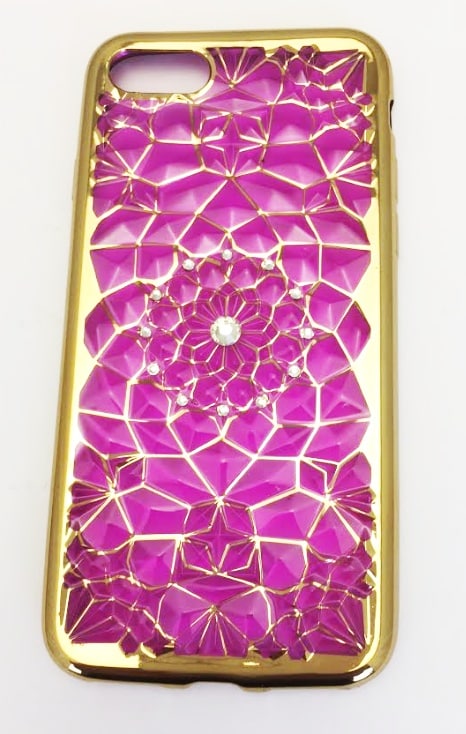COQUE ARRIERE IPHONE 7 SILICONE STRASS ROSE