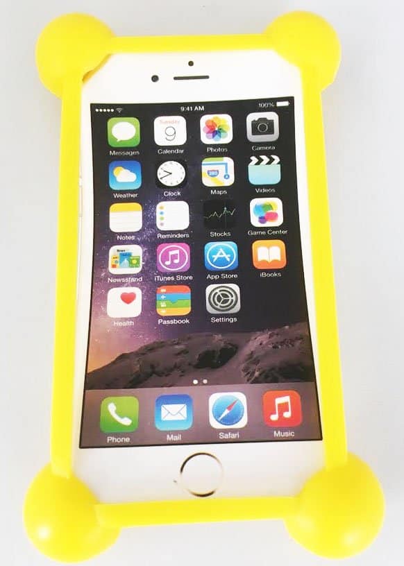 BUMPER SILICONE ANTI CHOC UNIVERSEL JAUNE POUR SMARTPHONE SOUS SACHET