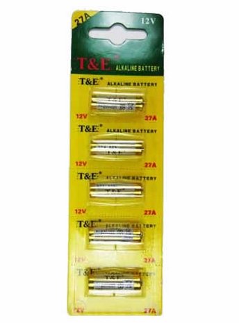 5 PILES T&E ALCALINES 27A 12 VOLT  SOUS BLISTER