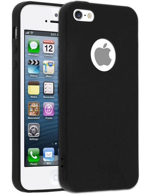COQUE SILICONE SOUPLE IPHONE 5/5S + NOIRE
