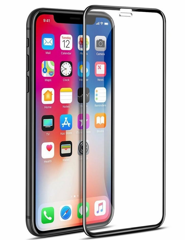FILM IPHONEX/XS VERRE TREMPE PREMIUM INCURVE  BORDS NOIRS