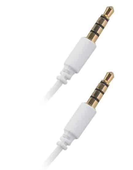 CABLE AUDIO JACK JACK 3,5 MM BLANC SOUS BOITE BLISTER