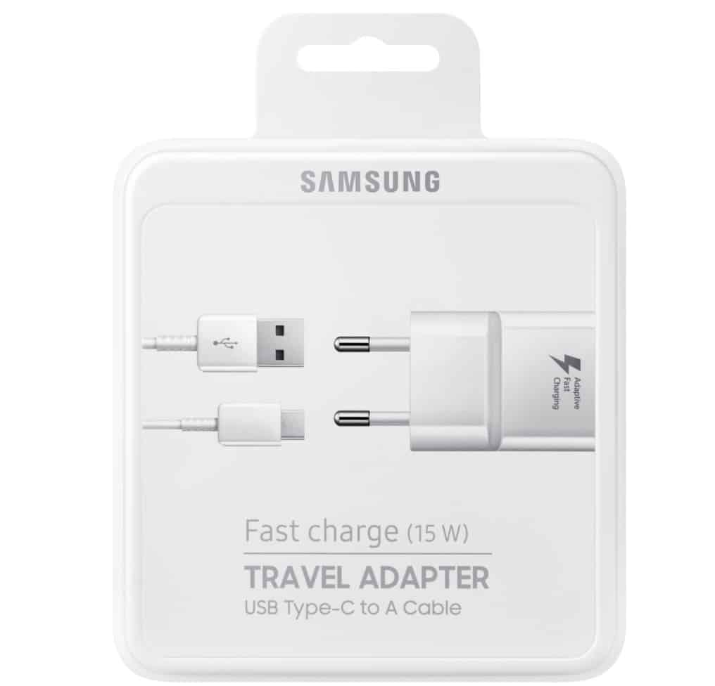 CHARGEUR SECTEUR USB RAPIDE 15 W SAMSUNG + CABLE USB TYPE-C 1,5 M 2A BLANC