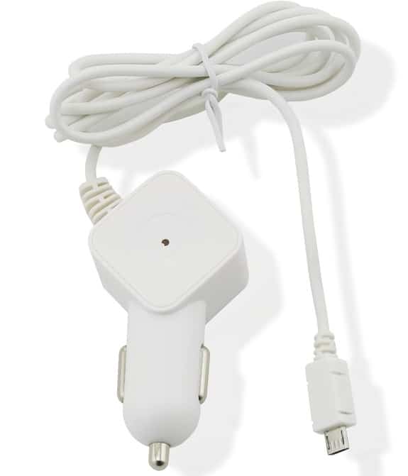 CHARGEUR ALLUME CIGARE AVEC CABLE MICRO USB MUVIT 1A 1,2 M BLANC