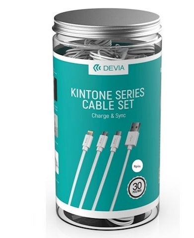 PACK 30 CABLES USB DEVIA LIGHTNING 2A CHARGE & SYNCHRONISATION 1 M BLANC