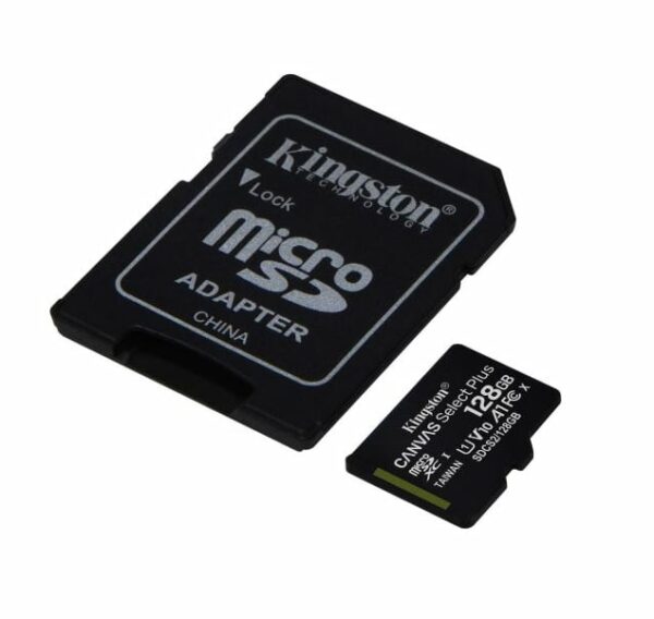 CARTE MEMOIRE 128 GIGA MICRO SD KINGSTON  AVEC ADAPTATEUR 100 MB/S CLASS 10