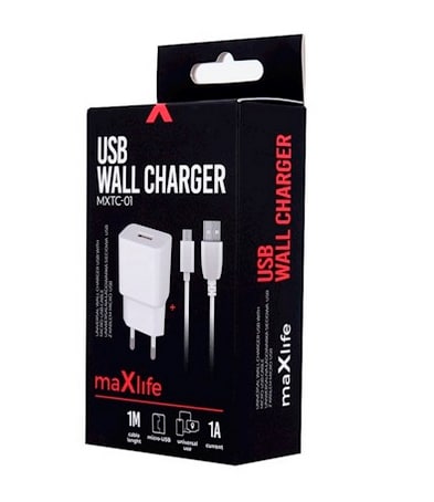 CHARGEUR SECTEUR MAXLIFE MICRO USB  1A