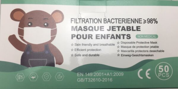BOITE DE 50 MASQUES ENFANTS