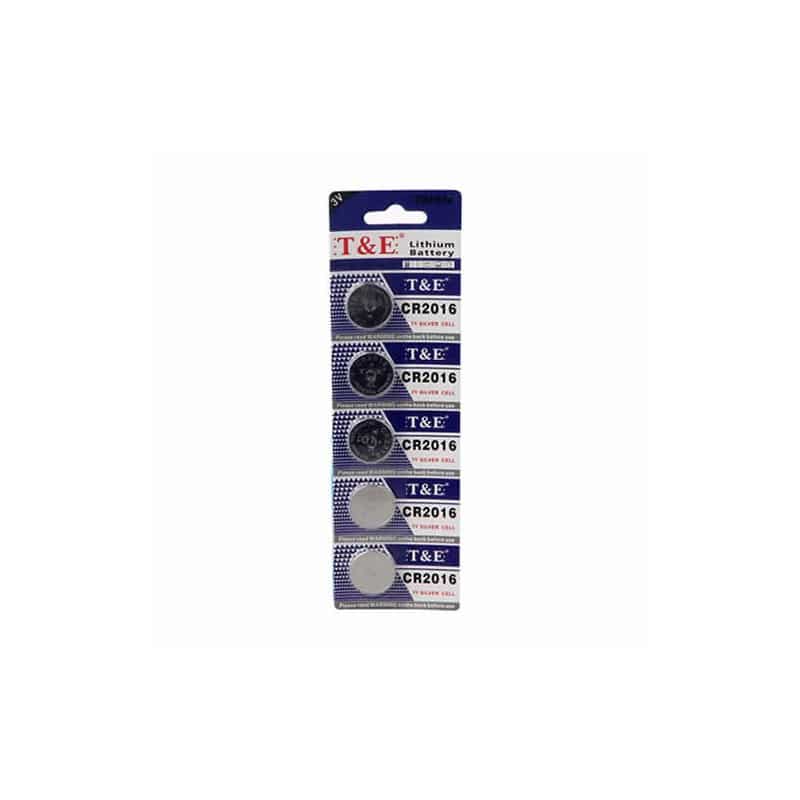 PACK DE 5 PILES BOUTONS LITHIUM 3V CR 2016 T & E