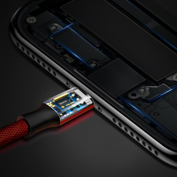 DATA CABLE LIGHTNING POUR IPHONE ROUGE 1.80 M BASEUS