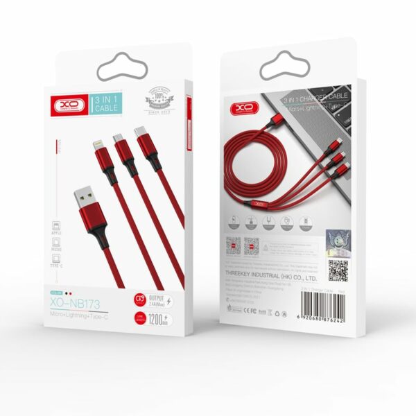 XO DATA CABLE IPHONE LIGHTNING NB156 NOIR FAST CHARGE