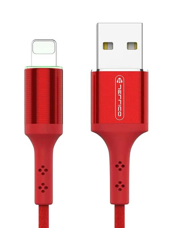 DATA CABLE LIGHTNING TYPE C LED 3.1A KDS 70 ROUGE JELLICO