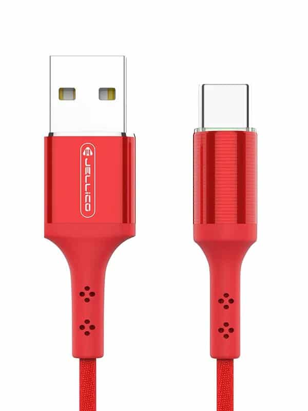 DATA CABLE TYPE C LED 3.1A KDS 70 ROUGE JELLICO