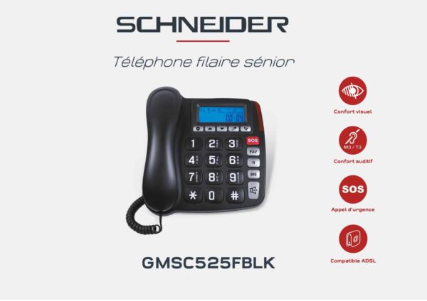 TELEPHONE FILAIRE SENIOR SCHNEIDER GMSC525