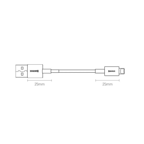 CABLE LIGHTNING 2,4A USB CHARGE RAPIDE BASEUS ROUGE 1M