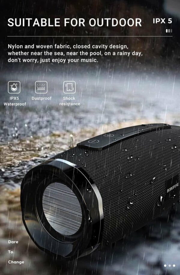 ENCEINTE SPORT BLUETOOTH WATERPROOF EXCELLENT SON BOROFONE BR3 ROUGE