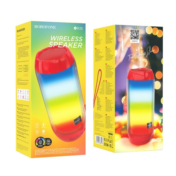 BOROFONE ENCEINTE PORTABLE STEREO BLUETOOTH ROUGE BR25