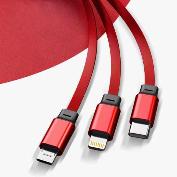 DUDAO CABLE 3X1 EXTENSIBLE L8H ROUGE