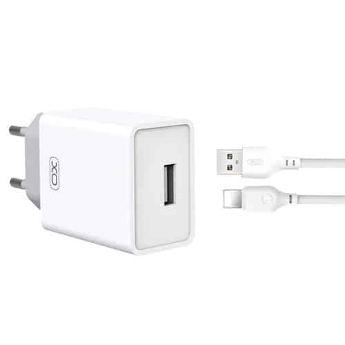 XO CHARGEUR USB 2.4A +CABLE LIGHTNING XO-L93 BLANC