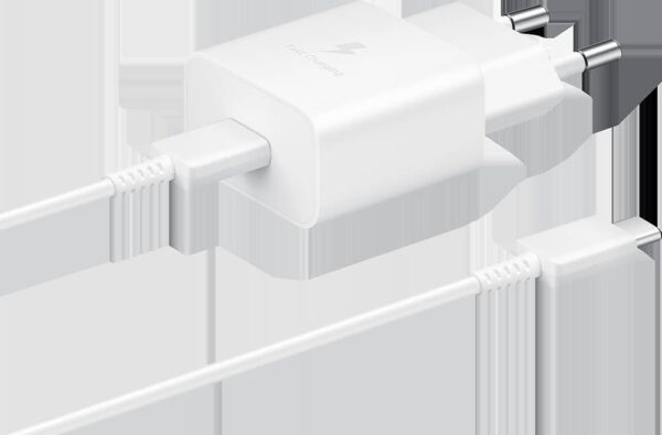 SAMSUNG CHARGEUR ORIGINE TYPE C + CABLE C / C BLANC 15W