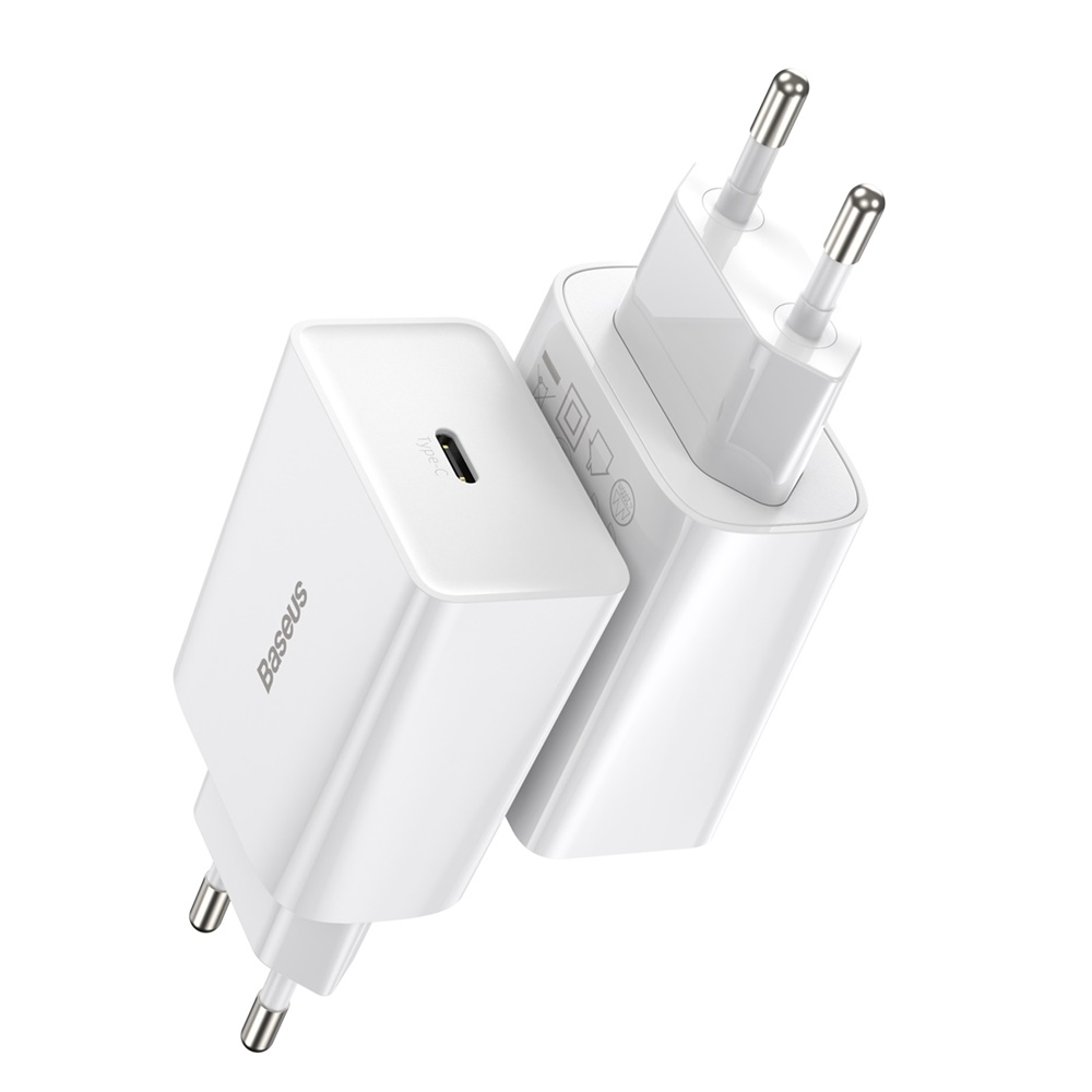 CHARGEUR BASEUS SPEED MINI CHARGE RAPIDE USB C 20W BLANC