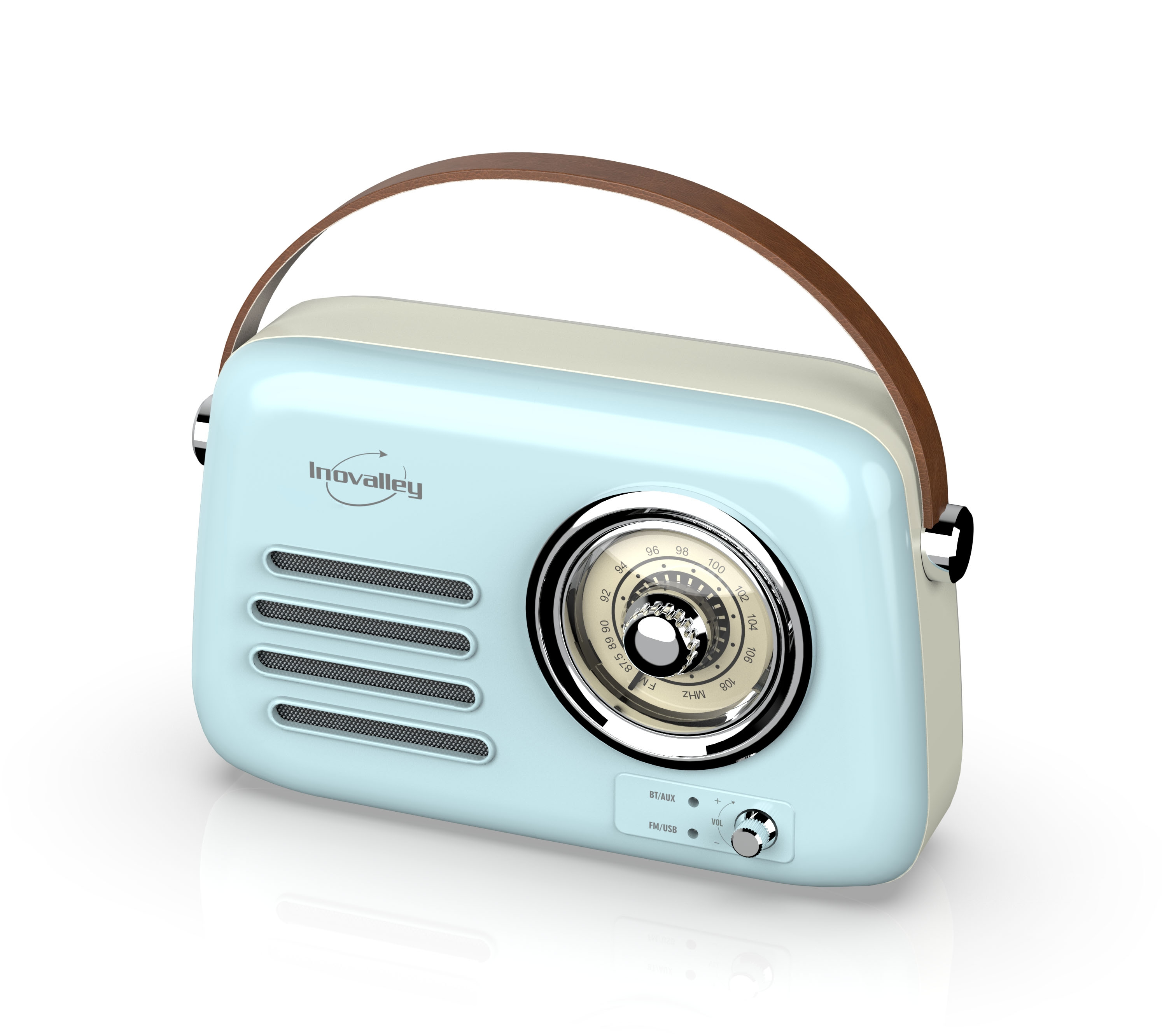 RADIO FM VINTAGE BLUETOOTH BLEUE