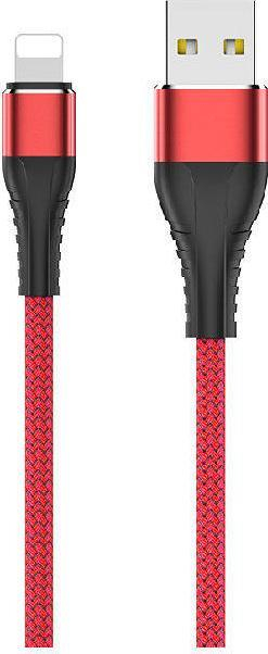 DATA CABLE LIGHTNING POUR IPHONE ROUGE JELLICO 1M