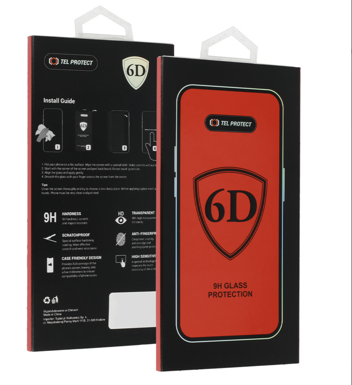 ECRAN PROTECTION FULL GLUE 6D IPH 16 PRO MAX BLACK TEL PROTECT