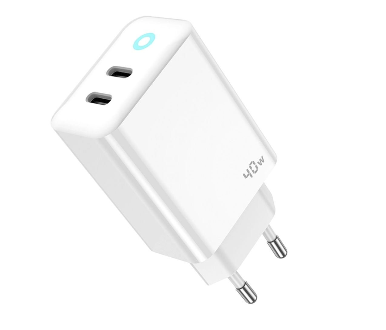 CHARGEUR USB C+USB C CHARGE RAPIDE 40W JELLICO EU19 BLANC