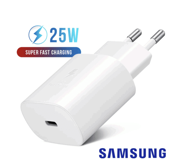 CHARGEUR TYPE C 25W BLANC FAST CHARGE ORIGINE SAMSUNG