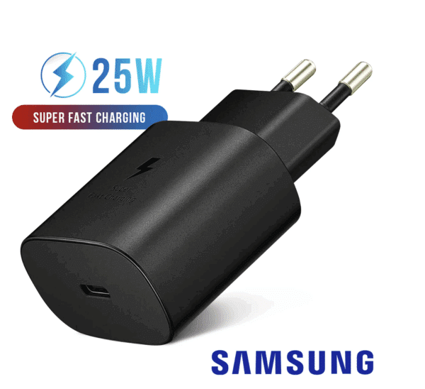 CHARGEUR TYPE C 25W NOIR FAST CHARGE ORIGINE SAMSUNG