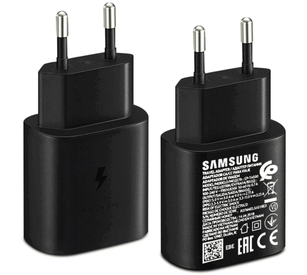 CHARGEUR TYPE C 25W NOIR FAST CHARGE ORIGINE SAMSUNG – Image 2