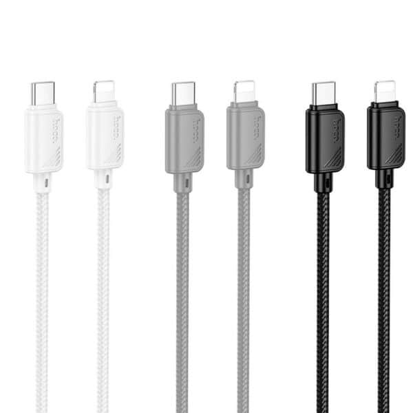 DATA CABLE C VERS LIGHTNING FAST 3A BLANC HOCO – Image 3