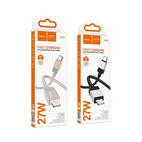 DATA CABLE C VERS LIGHTNING FAST 27W NOIR HOCO – Image 6