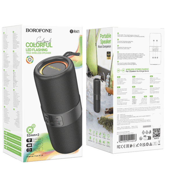 HAUT PARLEUR BLUETOOTH LED BR41 NOIR BOROFONE – Image 5