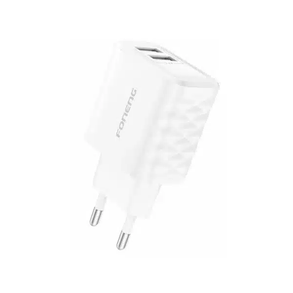 CHARGEUR 2 USB FAST CHARGE BLANC FONEBG
