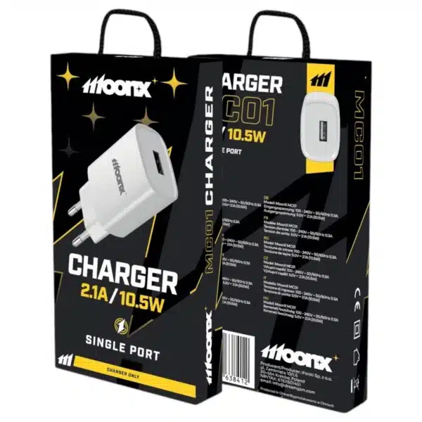 CHARGEUR USB 2.1A FAST BLANC MOONX – Image 3